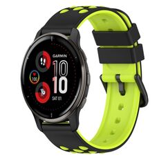 Per Garmin Venu 2 Plus 20mm Cinturino in silicone bicolore (nero + grigio)
