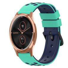 Per Garmin Garminmove Luxe 20mm cinturino in silicone bicolore (verde militare + nero)