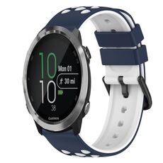 Per Garmin Forerunner 645 Music 20mm Cinturino in silicone bicolore (blu notte + bianco)
