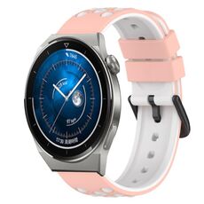 Per Huawei Watch GT3 Pro 43mm 20mm Cinturino in silicone bicolore (bianco + nero)
