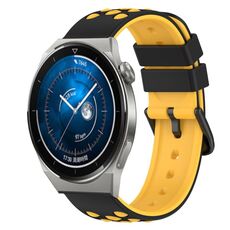 Per Huawei Watch GT3 Pro 43mm 20mm Cinturino in silicone bicolore (nero + rosso)
