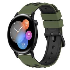 Per Huawei Watch GT3 42mm 20mm Cinturino in silicone bicolore (rosso + nero)