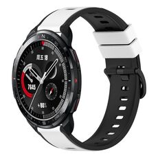 Cinturino per orologio in silicone bicolore For Honor Watch GS Pro 22mm (bianco + nero)