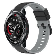 Cinturino per orologio in silicone bicolore For Honor Watch GS Pro 22mm (nero + grigio)
