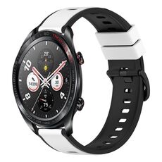 Cinturino per orologio in silicone bicolore For Honor Watch Dream 22 mm (bianco + nero)
