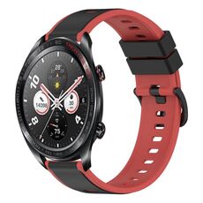 Cinturino per orologio in silicone bicolore For Honor Watch Dream 22mm (nero + rosso)