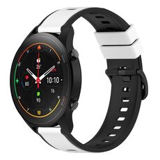 Per Xiaomi MI Watch S1 Pro 22mm Cinturino in silicone bicolore (bianco + nero)