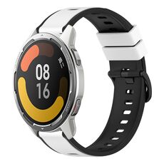Per Xiaomi MI Watch Color 2 Cinturino in silicone bicolore da 22 mm (bianco + nero)