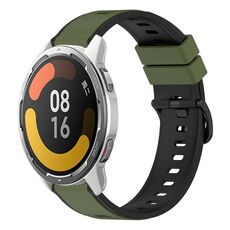 Per Xiaomi MI Watch Color 2 Cinturino in silicone bicolore da 22 mm (verde militare + nero)