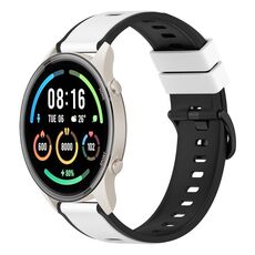 Per Xiaomi MI Watch Sport 22mm Cinturino in silicone bicolore (bianco + nero)