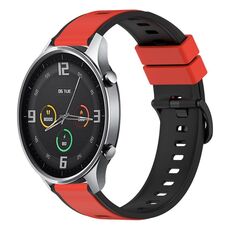 Per Xiaomi MI Watch Cinturino in silicone bicolore da 22 mm (rosso + nero)