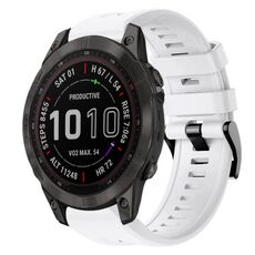 Per cinturino in silicone a tinta unita con fibbia in metallo Garmin Fenix 7 (bianco)