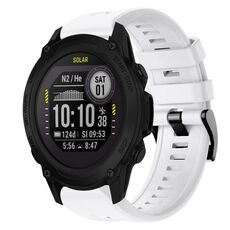 Per cinturino in silicone a tinta unita con fibbia in metallo Garmin Descent G1 (bianco)