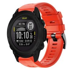 Per cinturino in silicone a tinta unita con fibbia in metallo Garmin Descent G1 (rosso)