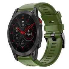 Per cinturino in silicone a tinta unita con fibbia in metallo Garmin EPIX Gen 2 (verde militare)