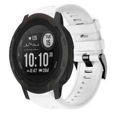 Per cinturino in silicone a tinta unita con fibbia in metallo Garmin Instinct 2 (bianco)