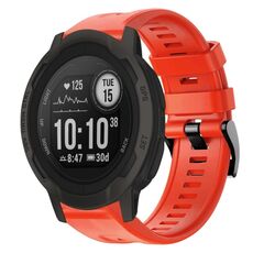 Per cinturino in silicone a tinta unita con fibbia in metallo Garmin Instinct 2 (rosso)
