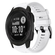 Per cinturino in silicone a tinta unita con fibbia in metallo Garmin Instinct (bianco)