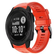 Per cinturino in silicone a tinta unita con fibbia in metallo Garmin Instinct (rosso)
