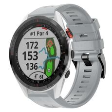 Per Garmin Approach S62 Cinturino in silicone tinta unita con fibbia in metallo (grigio)