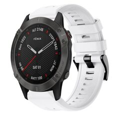 Per Garmin Fenix ​​6 Sapphire GPS con fibbia in metallo cinturino in silicone a tinta unita (bianco)