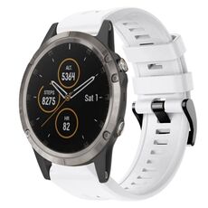 Per cinturino in silicone a tinta unita con fibbia in metallo Garmin Fenix 5 (bianco)