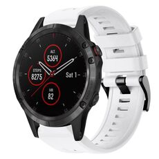 Per Garmin Fenix 5 plus Cinturino in silicone tinta unita con fibbia in metallo (bianco)