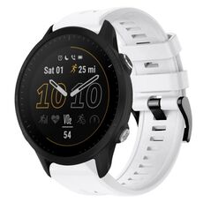 Per cinturino in silicone a tinta unita con fibbia in metallo Garmin Forerunner 955 (bianco)