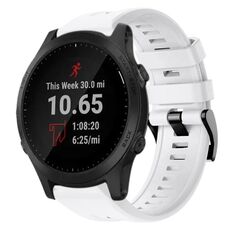 Per cinturino in silicone a tinta unita con fibbia in metallo Garmin Forerunner 945 (bianco)