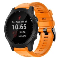 Per cinturino in silicone a tinta unita con fibbia in metallo Garmin Forerunner 945 (arancione)
