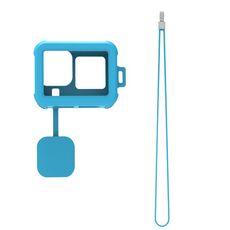 Per GoPro HERO10 Nero / HERO9 Custodia in silicone liquido nero (azzurro)