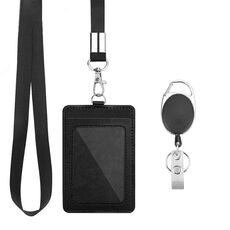 ZT-6330 Custodia protettiva con fibbia retrattile per carta d'identità in pelle PU 3 in 1