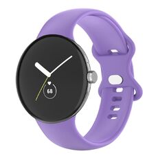 Per Google Pixel Watch cinturino in silicone monocolore uomo (viola chiaro)