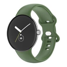 Per Google Pixel Watch cinturino in silicone monocolore uomo (verde)