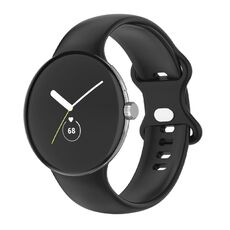Per Google Pixel Watch cinturino in silicone monocolore da donna (nero)