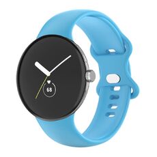 Per Google Pixel Watch cinturino in silicone monocolore da donna (azzurro cielo)
