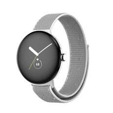 Per Google Pixel Watch cinturino in nylon intrecciato (grigio bianco)