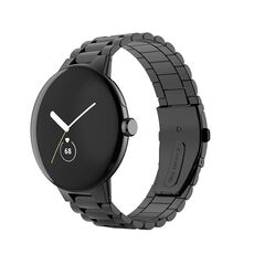 Per Google Pixel Watch Cinturino in metallo con tre ceppi in acciaio inossidabile (nero)