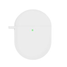 Per Redmi Buds4 Custodia protettiva per auricolari in silicone con moschettone D (bianco)