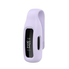 Per Fitbit Inspire 3 Custodia protettiva con clip in silicone in lamiera d'acciaio (viola chiaro)