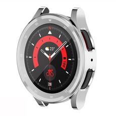 Per Samsung Galaxy Watch5 Pro 45mm Custodia per orologio galvanica TPU a copertura totale (argento)