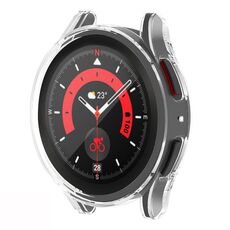 Per Samsung Galaxy Watch5 Pro 45mm Custodia per orologio galvanica TPU a copertura totale (trasparente)