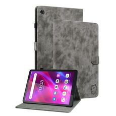 Per Lenovo Tab M7 3a generazione Tiger Pattern Flip Custodia per tablet in pelle (grigio)