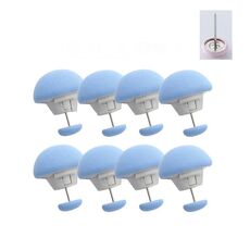 8 PCS Fissatore per trapunta a forma di fungo con sblocco a un tocco antitraccia Blu + ago di stoffa