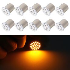 10pcs 1156 DC12V 1.2W Indicatore di direzione per auto (luce gialla)