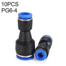 PG6-4 LAIZE 10 pezzi di plastica che riduce il connettore a montaggio rapido pneumatico diritto
