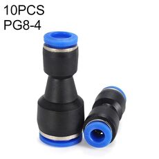 PG8-4 LAIZE 10 pezzi di plastica che riduce il connettore a montaggio rapido pneumatico diritto