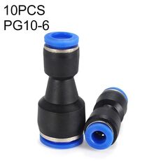 PG10-6 LAIZE 10 pezzi di plastica che riduce il connettore a montaggio rapido pneumatico diritto