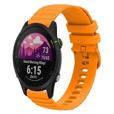Per Garmin Forerunner 255S 18mm Cinturino in silicone a tinta unita ondulato (giallo ambra)