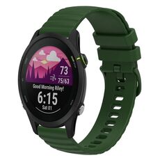 Per Garmin Forerunner 255S Music 18mm Cinturino in silicone a tinta unita punteggiato ondulato (verde militare)